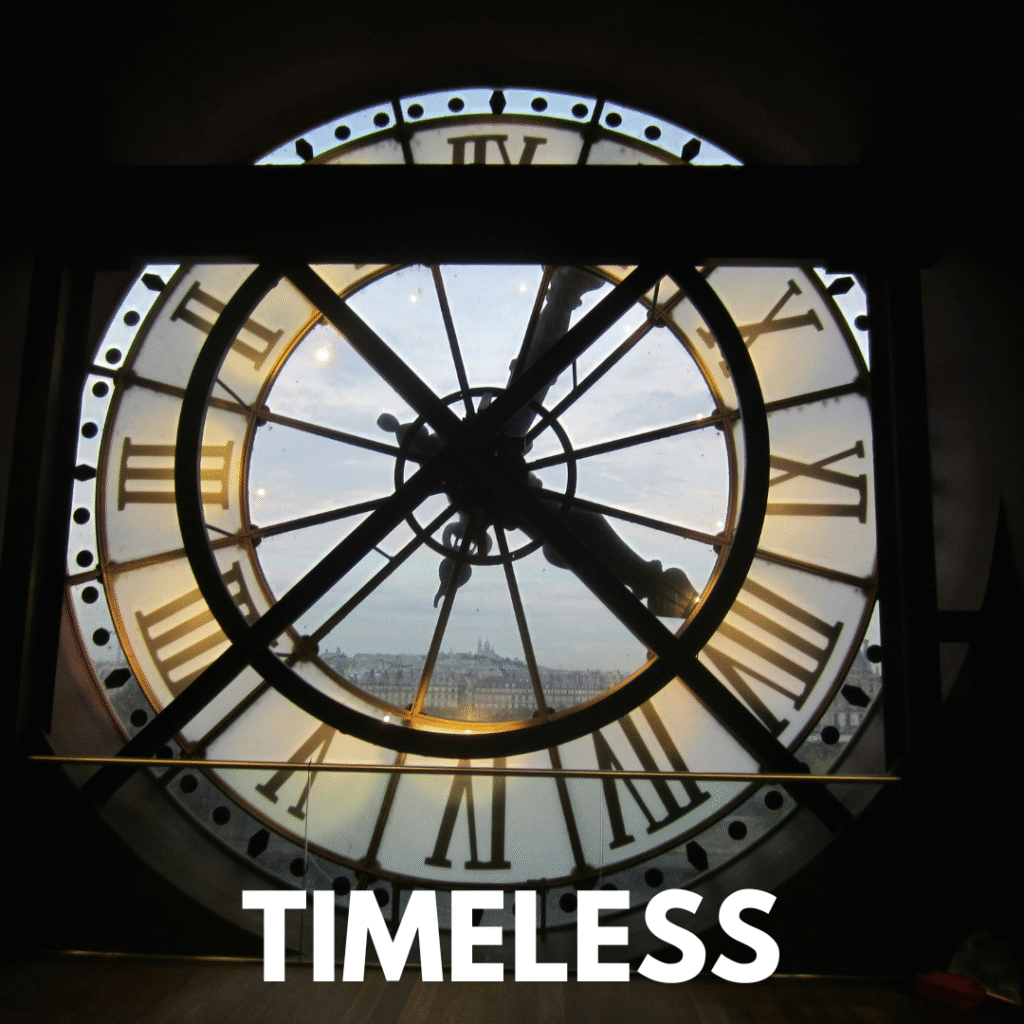 Paris clock symbolizing the illusion of time, conscious identity, and escaping the modern hustle culture.
